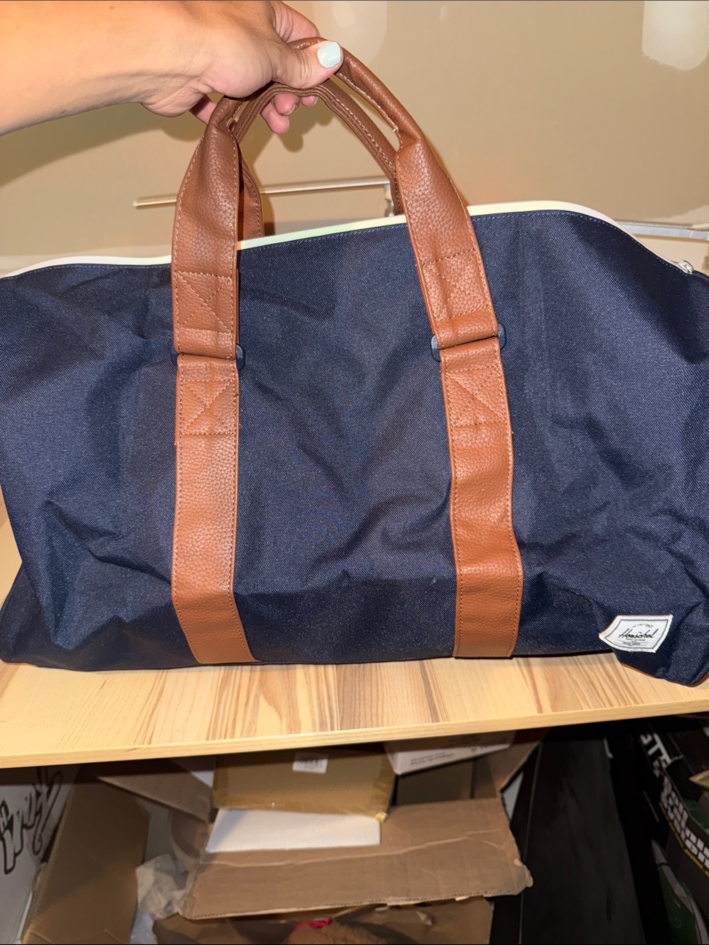 Herschel Supply Company Navy and Brown Ravine Travel Duffle- NWT